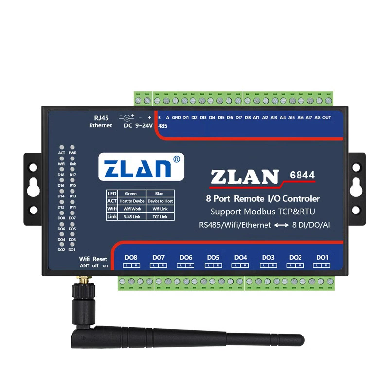 Модуль ввода/вывода переключения 8 DI/DO/AI аналоговый сбор ZLAN6802/6842/6844