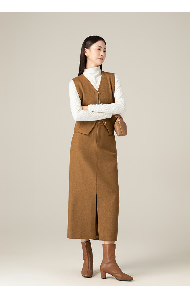 Bộ vest gile nữ len phong cách lịch lãm — Áo vest (64625) chi tiết 24