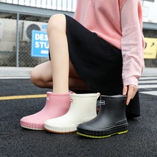 新款时尚外穿轻便防水胶鞋成人短筒雨靴女款日系防滑雨鞋跨境代发