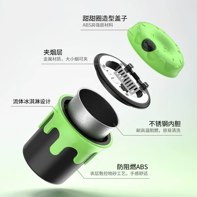 and ice cream design, with a lid and | Car ashtray