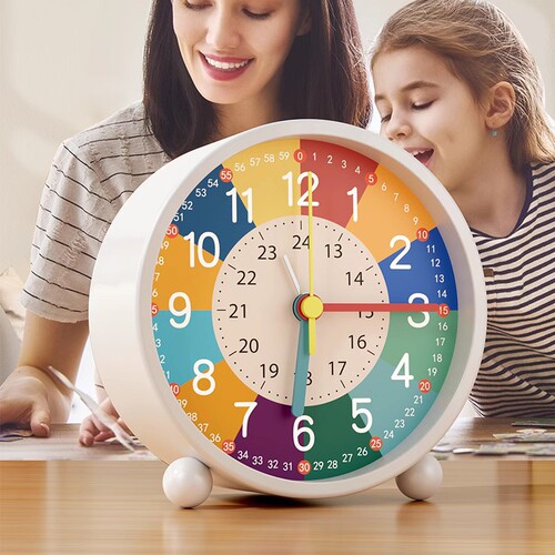 Alarm clock for students and children, special wake-up artifact, creative desktop clock ornament, early education metal cartoon small alarm clock