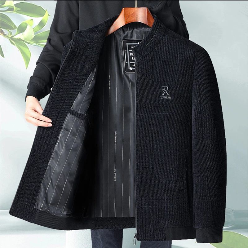 Middle-aged Dad Men's Coat Spring and Autumn Jacket Casual All-match High-end Middle-aged Men's Clothing Old People's Grandpa Spring Clothing