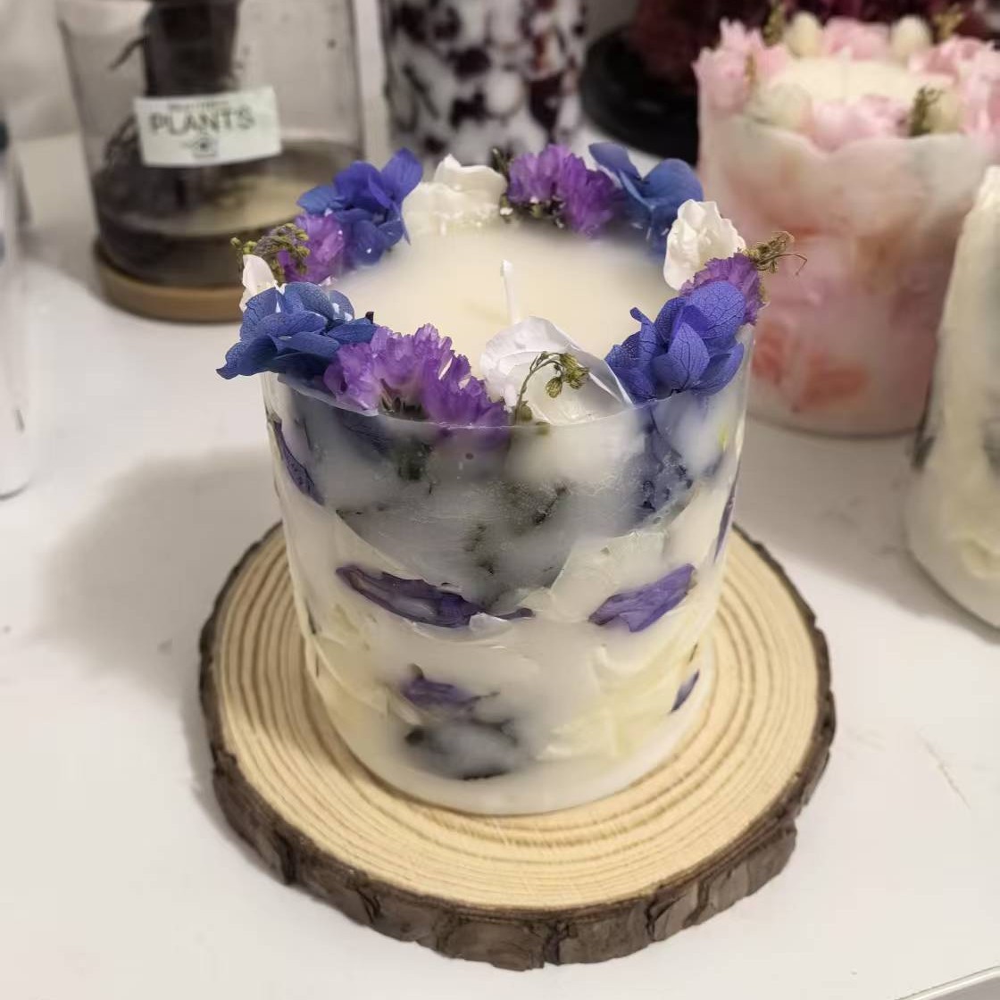 Flores de inmortalidad transfronterizas flores secas rosas de aroma vela floral vela de boda regalo de mano aroma del dormitorio real