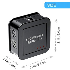 デジタル光ファイバーオーディオ分配器一進三出spdif 1 in3 out 1x3光ファイバー分配器スプリッタ