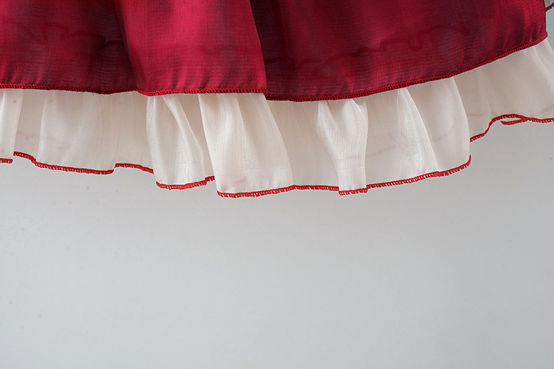 Robe de princesse élégante pour petites filles, nouveau style d'automne, jupe à manches longues en dentelle épissée pour enfants 4873_voghion.com