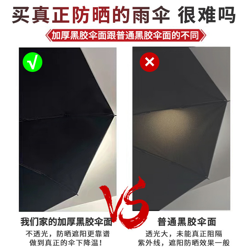 Paraguas de sol paraguas cinco veces protección solar de ocho huesos protección solar protección UV protección ultraligera pequeña cápsula plegable soleada y lluviosa paraguas publicidad paraguas