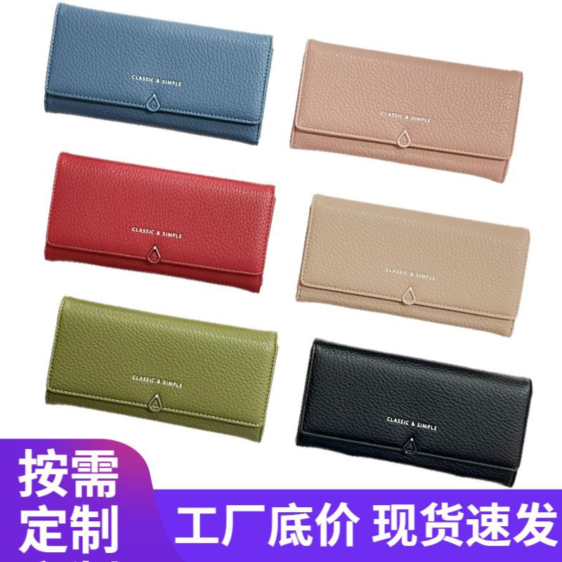 여성용 지갑, 금속 클립 PU 클러치백, 대용량 여성용 지갑