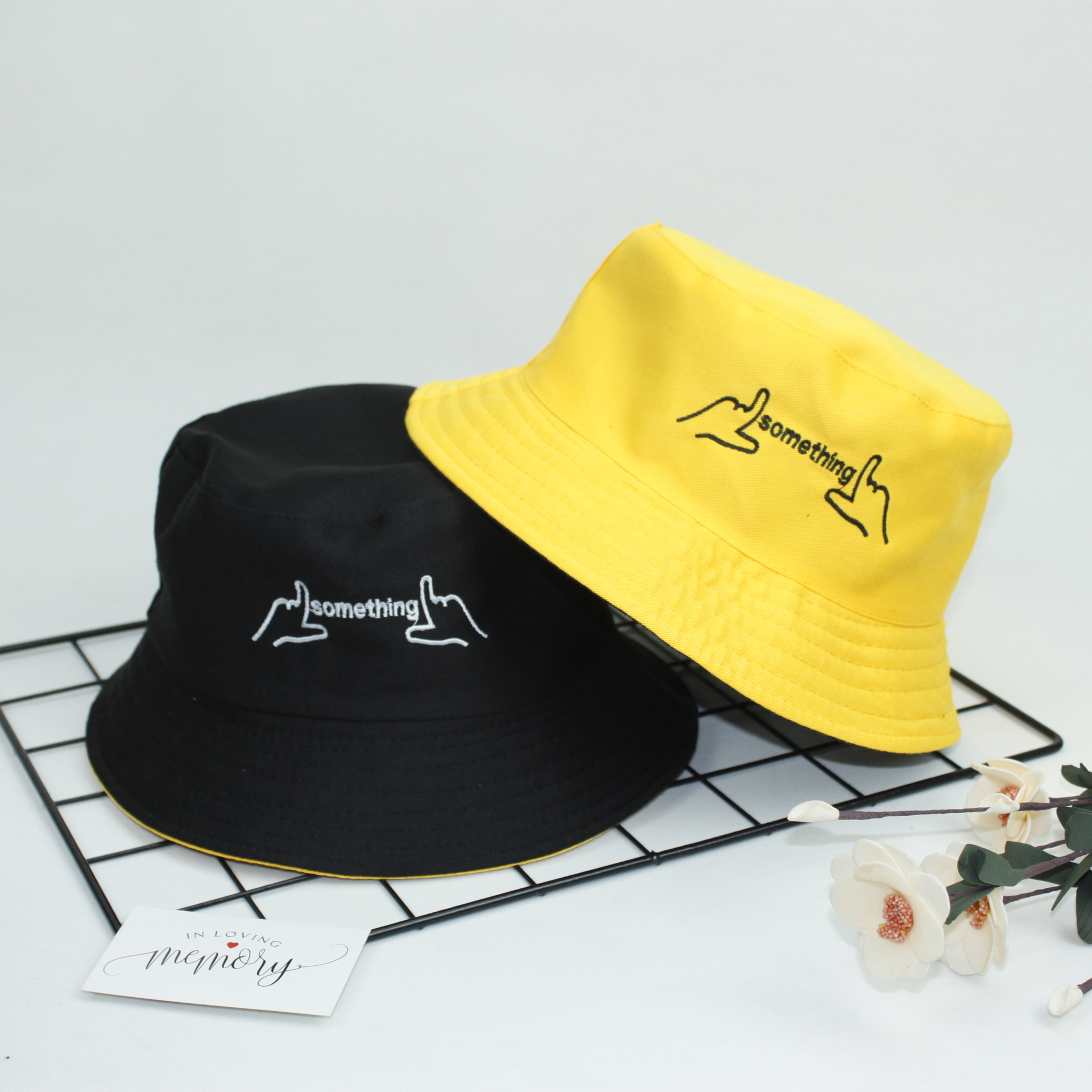 日系漁夫帽雙面刺繡春夏潮流帽子韓版時尚遮陽帽文藝男女休閑盆帽