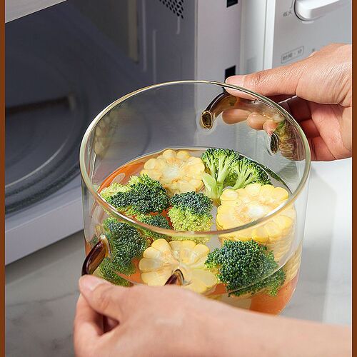 High borosilicate glass stew pot open flame household stew transparent pot gas electric ceramic stove instant noodle pot high temperature resistant soup pot
