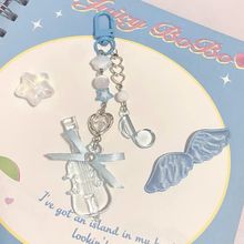 【大提琴音符】水色蓝色串珠挂链钥匙扣包包卡册挂件相机可爱in