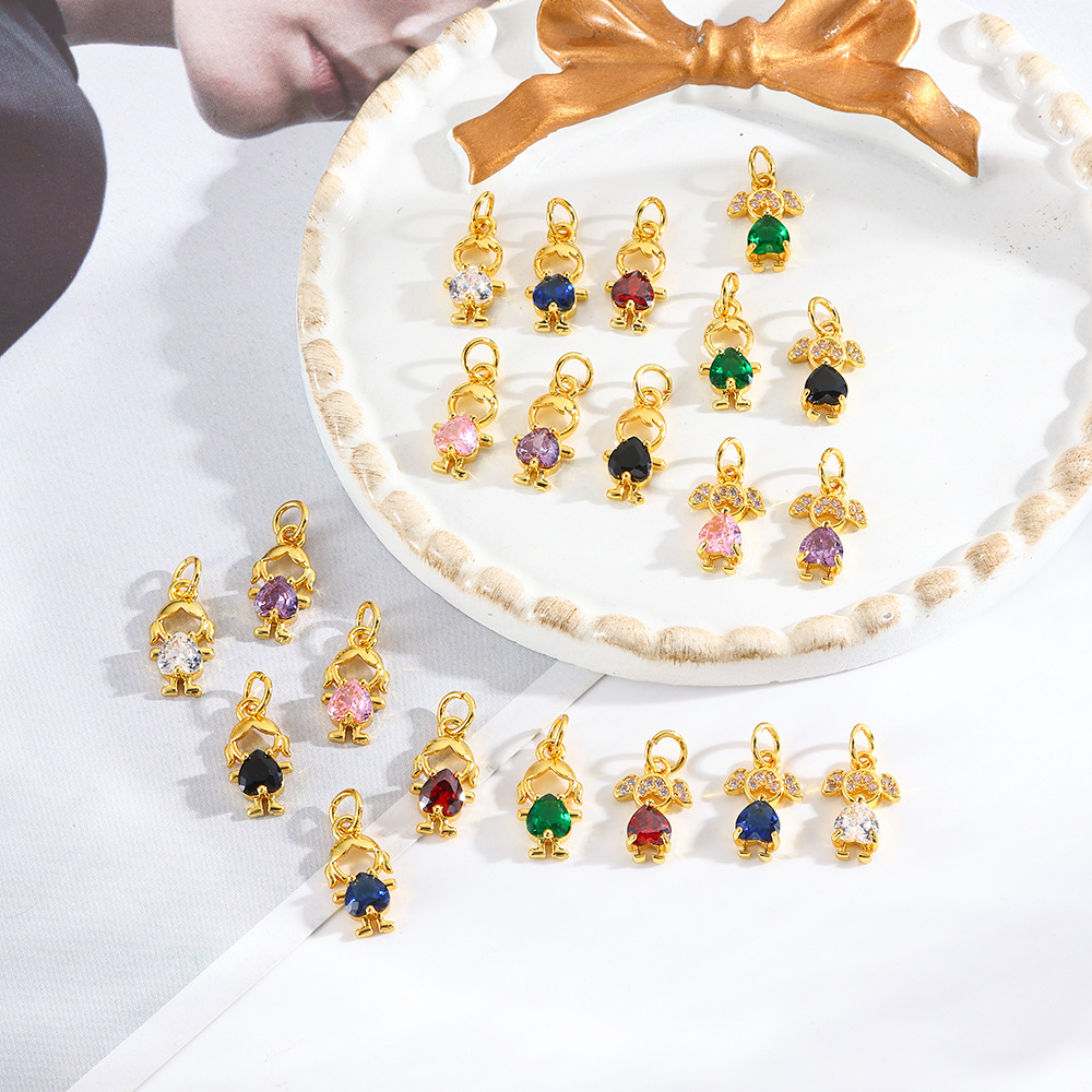2g Weight Pendant Jewelry Making Type 8*18mm Jewelry Making Size Zircon Inlay Material DIY Jewelry Accessories Classification 1 Piece Quantity Copper Material Human Pattern Polished Finish Inlay Design Shiny, IG Style Style 1 Piece 8*18mm Copper Zircon Human Polished Pendant 无