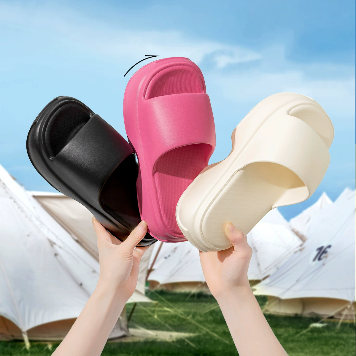 Litani модные тапки на толстой подошве женщины летом носят 2024 новые сандалии