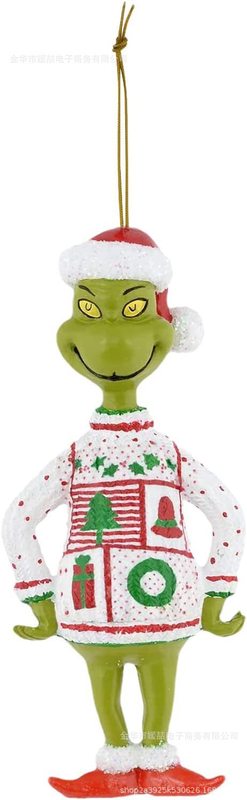 2024新品緑毛モンスタークリスマス装飾飾り漫画クリスマスツリーペンダントクリスマスホームカー装飾|undefined