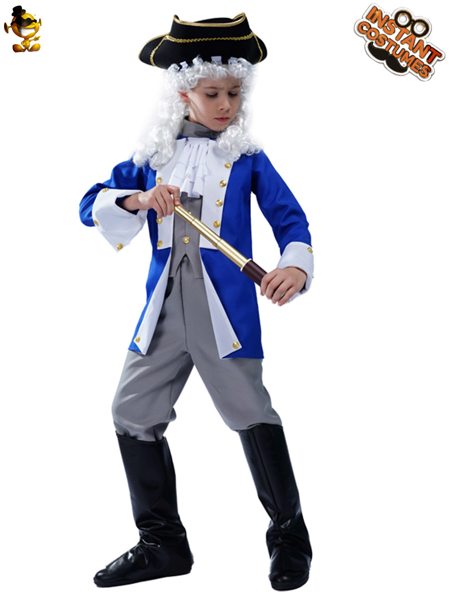 Traje de capitán pirata de los hombres de Halloween para niños traje de cosplay general colonial medieval image 4