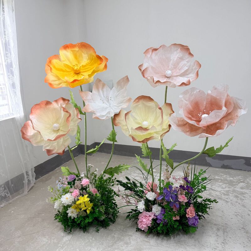 Giant Poppy Handmade Paper Art Flower Waterproof Wedding Decoration Floral Art Artificial Flower Mall Decoration Photo Prop Giant Poppy Handmade Paper Art Flower Waterproof Wedding Decoration Floral Art Artificial Flower Mall Decoration Photo Prop