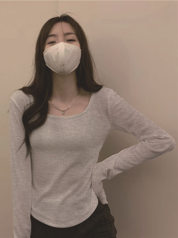 圆领长袖T恤女2025春秋新款ins超火不规则设计感小众修身内搭上衣|undefined