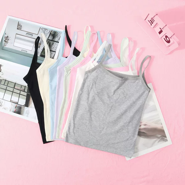 Girls Camisole Pure Cotton Girls Candy Color Intimates Outer Wear Summer Bottoming Shirt Girl Vest Long Inner Wear