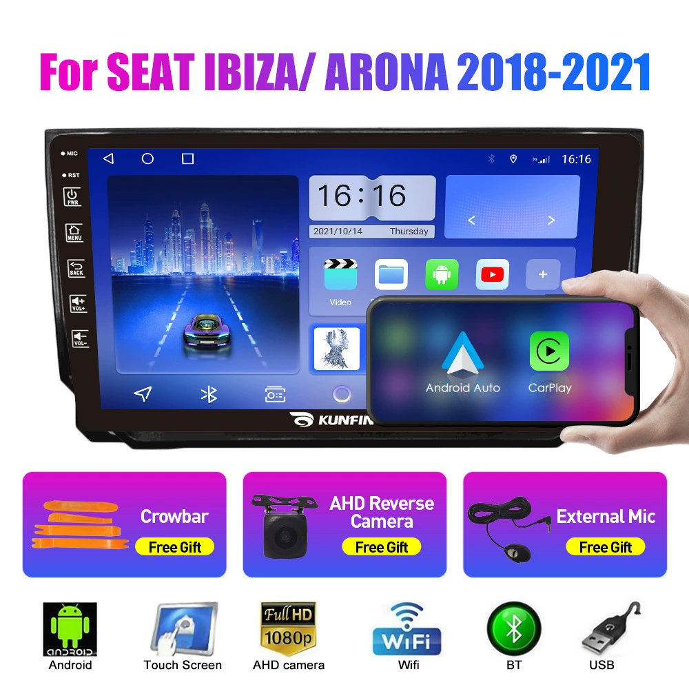 Подходит для Seat Ibiza/Arona 2018-2021 Android автомобильный навигатор GPS с функцией зеркального/камера заднего вида