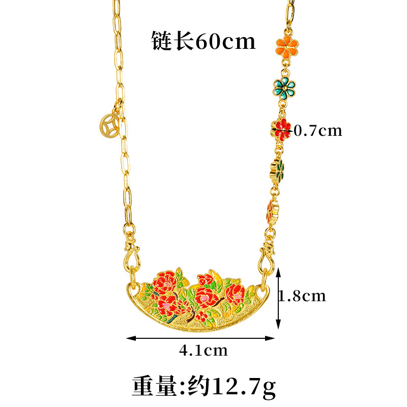 Nuevo collar de oro de arena vietnamita ligero de lujo camellia cadena de estilo de palacio mujer temperamento no se desvanece joyas