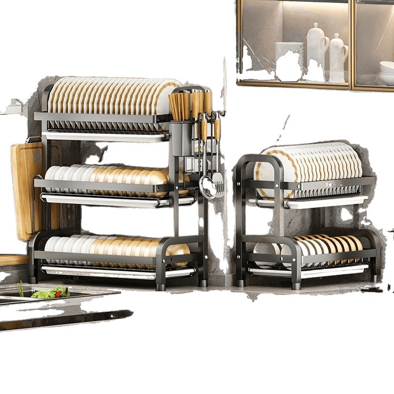 Estantes de cocina, platos, platos, estantes de almacenamiento, estantes de drenaje, estantes de vajilla multifuncionales para el hogar, cajas de almacenamiento de vajilla, armarios