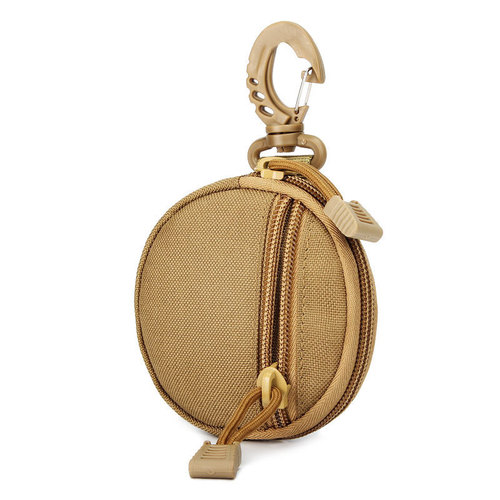 1000D Outdoor Tactical Keychain Coin Purse Earphone Cord Car Key Round Bag EDC Storage Pouch