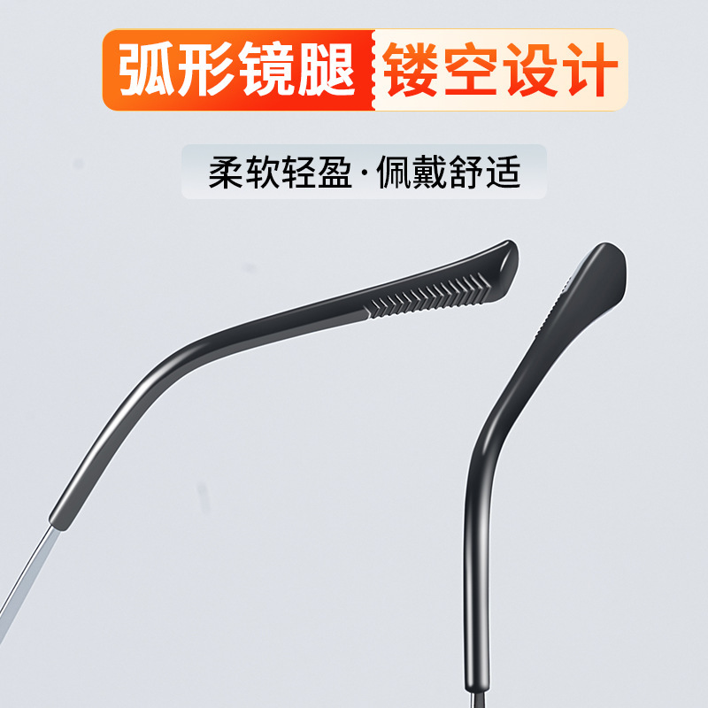 2024新型非磁性天然真水晶老眼鏡ビジネス半枠ファッション流行老人必須老眼鏡|undefined