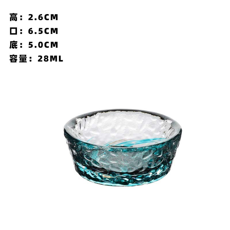Tazas de vidrio de color una variedad de tazas de sake de estilo creativo japonés tazas de vino de frutas tazas de vino de flores de melocotón tazas de té de vidrio