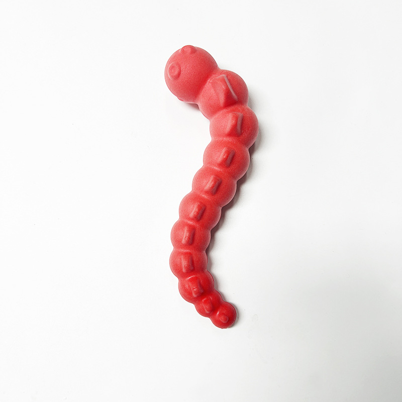 Nuevo producto TPR espuma resistente a la mordida de dientes multicolor botones juguetes para mascotas orugas juguetes perros pequeños y medianos