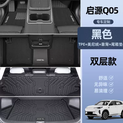 Universal Foot Pad | Interior Decoration New - elegant-black-tpe-double-layer-meni-velvet-foot-pads-tail-pads-backrest-side-heightening-25-models-of-changan-qiyuan-q05exclusive