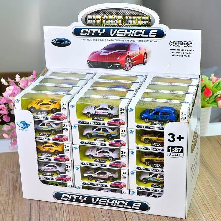 Children's Toy Car Racing Car Inertia Sliding Model Toy Car Alloy Metal Iron Shell Iron Sheet Set
