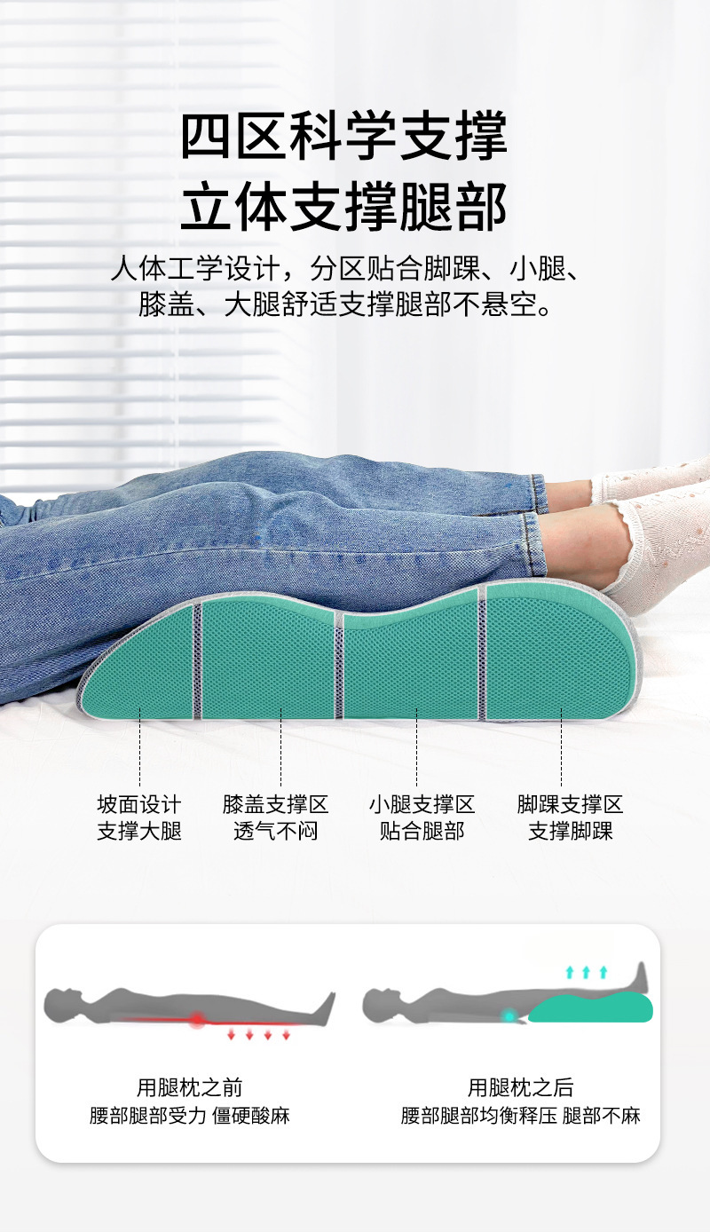 慢迴彈記憶棉腿部擡高墊