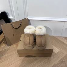 冬季2025新款东北棉鞋一脚蹬懒人鞋澳洲皮毛一体厚底雪地靴女