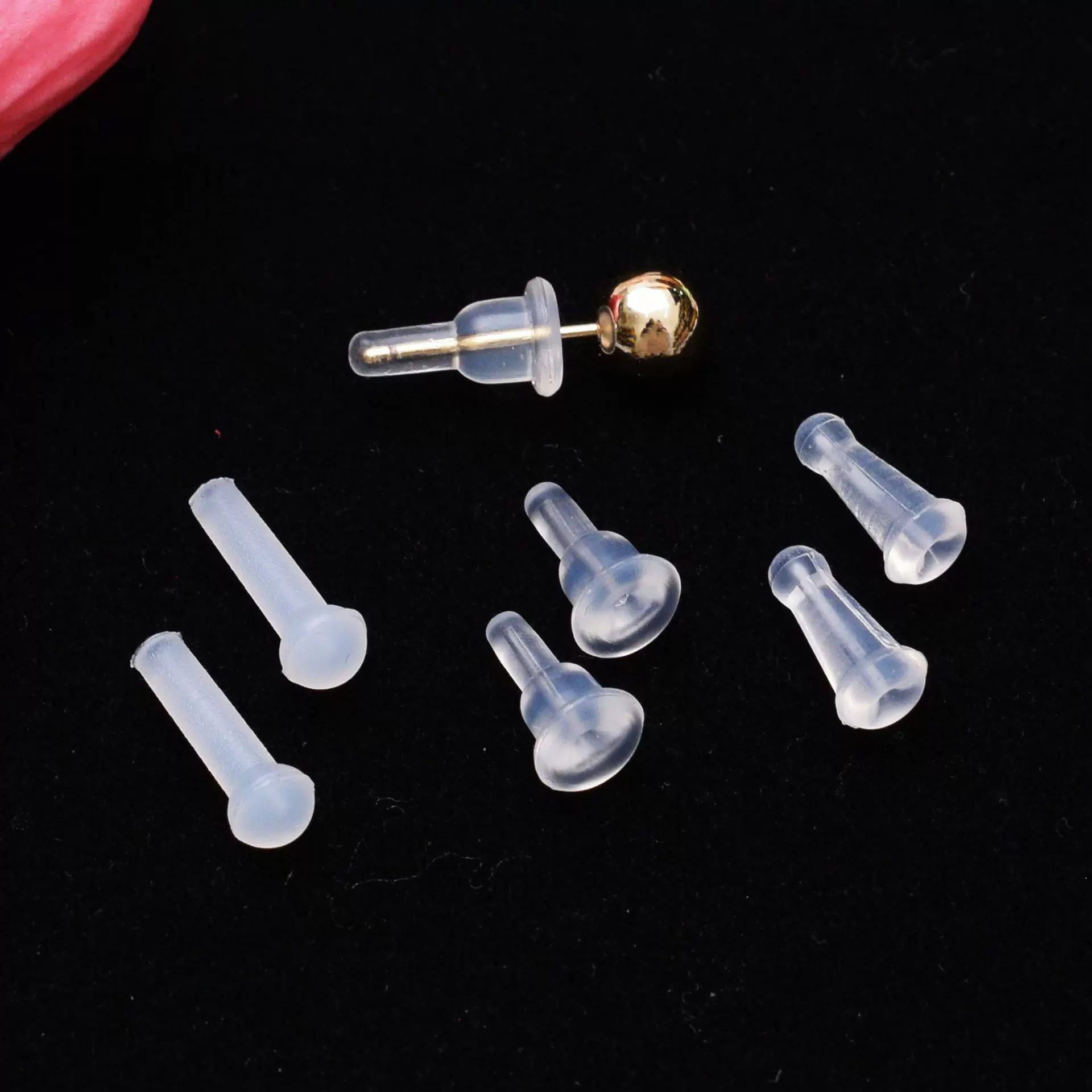 韩国环保硅胶长条款圆柱型耳堵配件 diy耳饰材料耳环塞塑胶耳钉塞