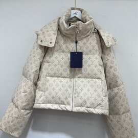 2025冬季新款立领羽绒棉服短款面包印花宽松小个子棉衣女加厚外套