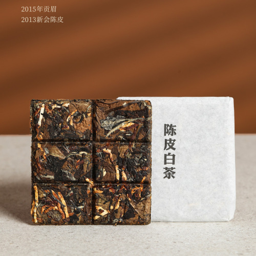 Live broadcast of the same tangerine peel white tea 2015 Gongmei with 2013 Xinhui tangerine peel small square slices biscuit tea 180g