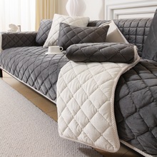 冬季亲肤水晶绒加厚沙发垫毛绒保暖防滑坐垫子北欧简约纯色飘窗垫