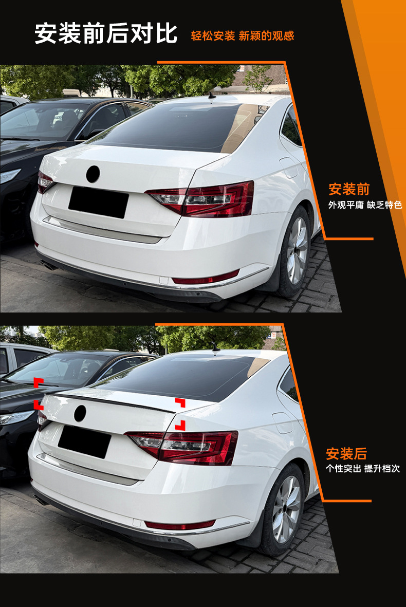 Suitable for Skoda Superb B8 2015-2022 small rear spoiler, fixed wind wing, spoiler, cross-border modification