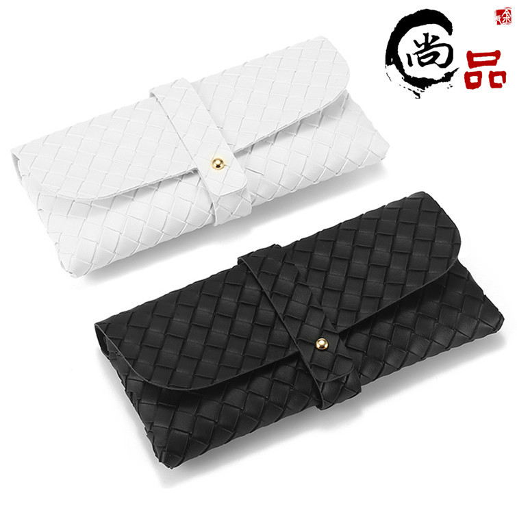 22 new style woven pattern glasses case, leather sunglasses case, black sunglasses case, customizable LOGO