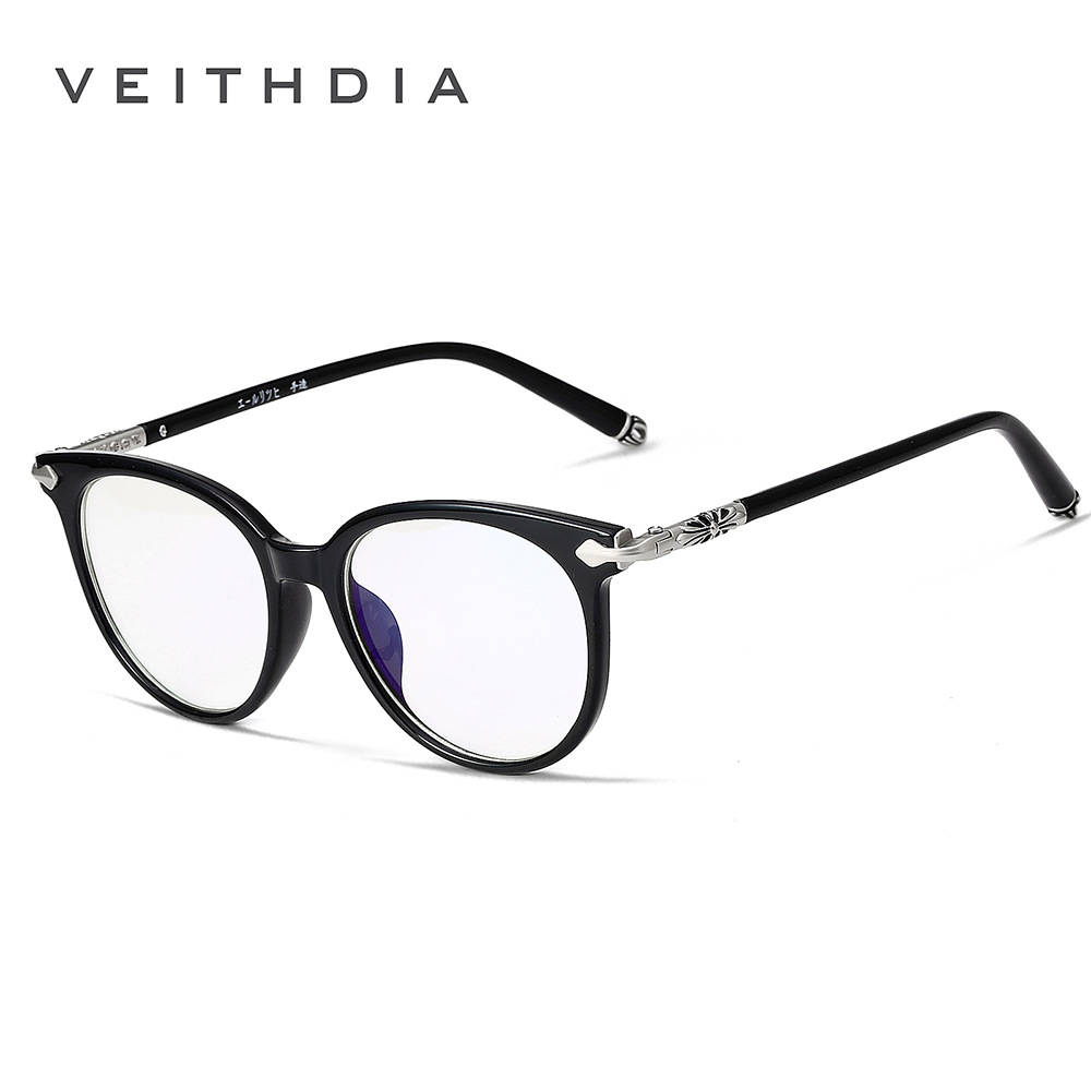 VEITHDIA moda tallada ordenador espejo óptico gafas marco TR90 llano retro gafas fabricante en stock 8003