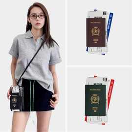 2025夏季新款手提时尚暗黑机票护照零钱卡包黑色挂绳斜挎手机