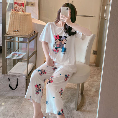 Pijamas de dibujos animados para mujer primavera y verano celebridades de Internet estilo caliente pantalones de manga corta 2025 nuevo traje casual de dos piezas de servicio a domicilio image 28