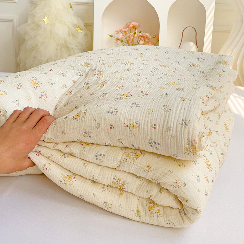 Edredón fresco de verano de hilo de doble capa de clase A, edredón de aire acondicionado para niños de verano, edredón fino de algodón no algodón doble, lavable a máquina