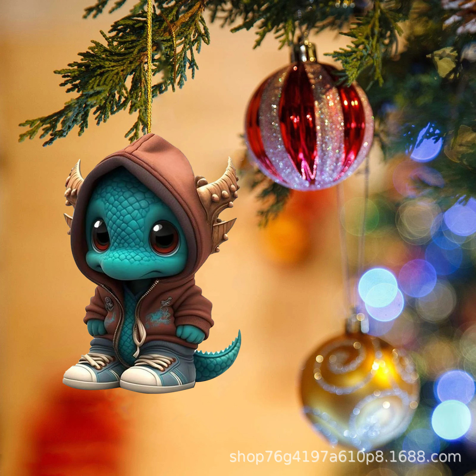 2023 transfronteriza nuevo dinosaurio elfo árbol de Navidad colgante Navidad lugar decoración del hogar regalo de los niños