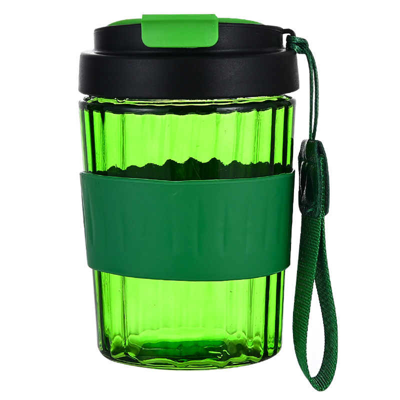 Taza de vidrio para niñas portátil de verano fábrica de tazas de vidrio resistentes a altas temperaturas al por mayor estudiantes de la escuela de taza de té utensilios de agua potable