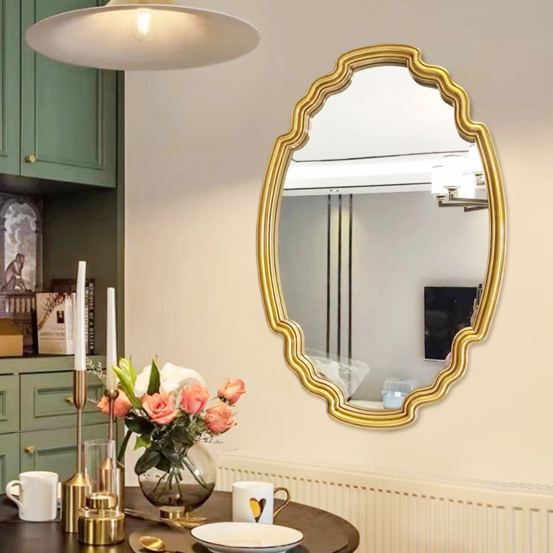 美式椭圆浴室镜2025现代简约壁挂玄关镜子沙发客厅穿衣装饰镜批发