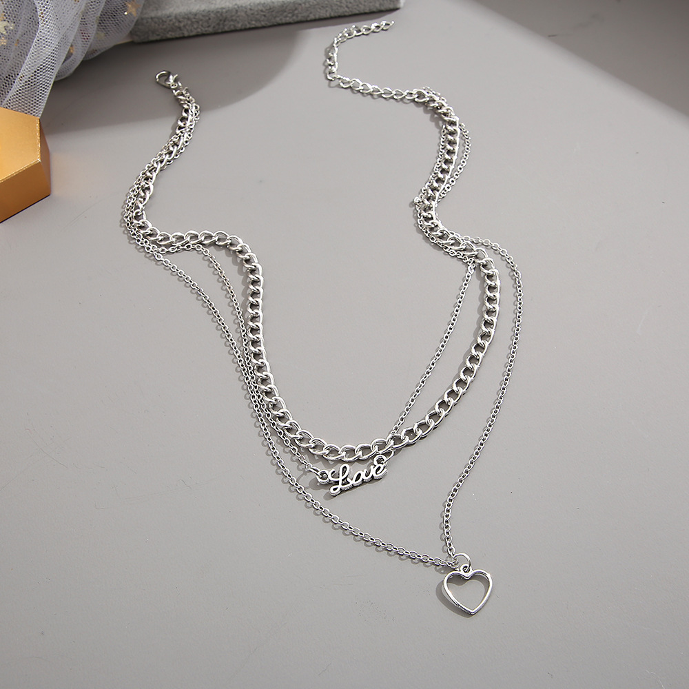 Simple Style Heart Shape Alloy Wholesale Layered Necklaces display picture 4