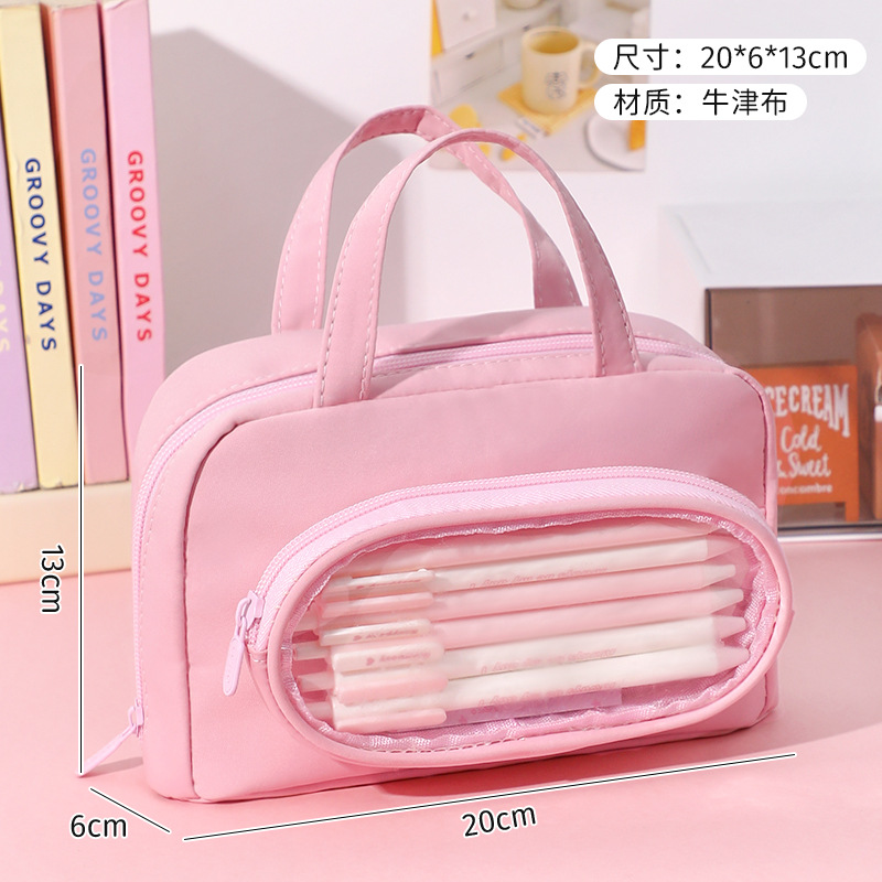 Caja de lápiz de gran capacidad de dibujos animados al por mayor bolsa de almacenamiento de caja de lápiz portátil de estudiante bolsa de cosméticos lindo caja de papelería liquidación de pérdida