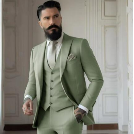 Amazon Men's Suit suit Casual Business Suit Slim-fit Wedding Dress Three-piece Banquet Best Man Dress