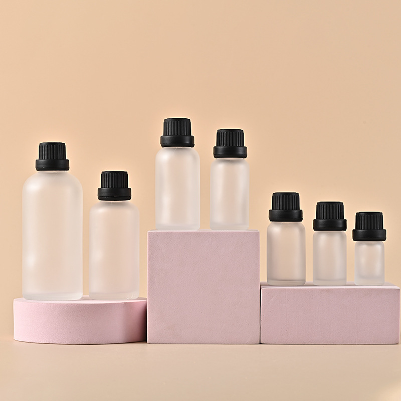 スポット5-100ml透明フロスト精油ボトル10ml 30ml蒙砂精油ボトルバラ金スポイトボトル|undefined