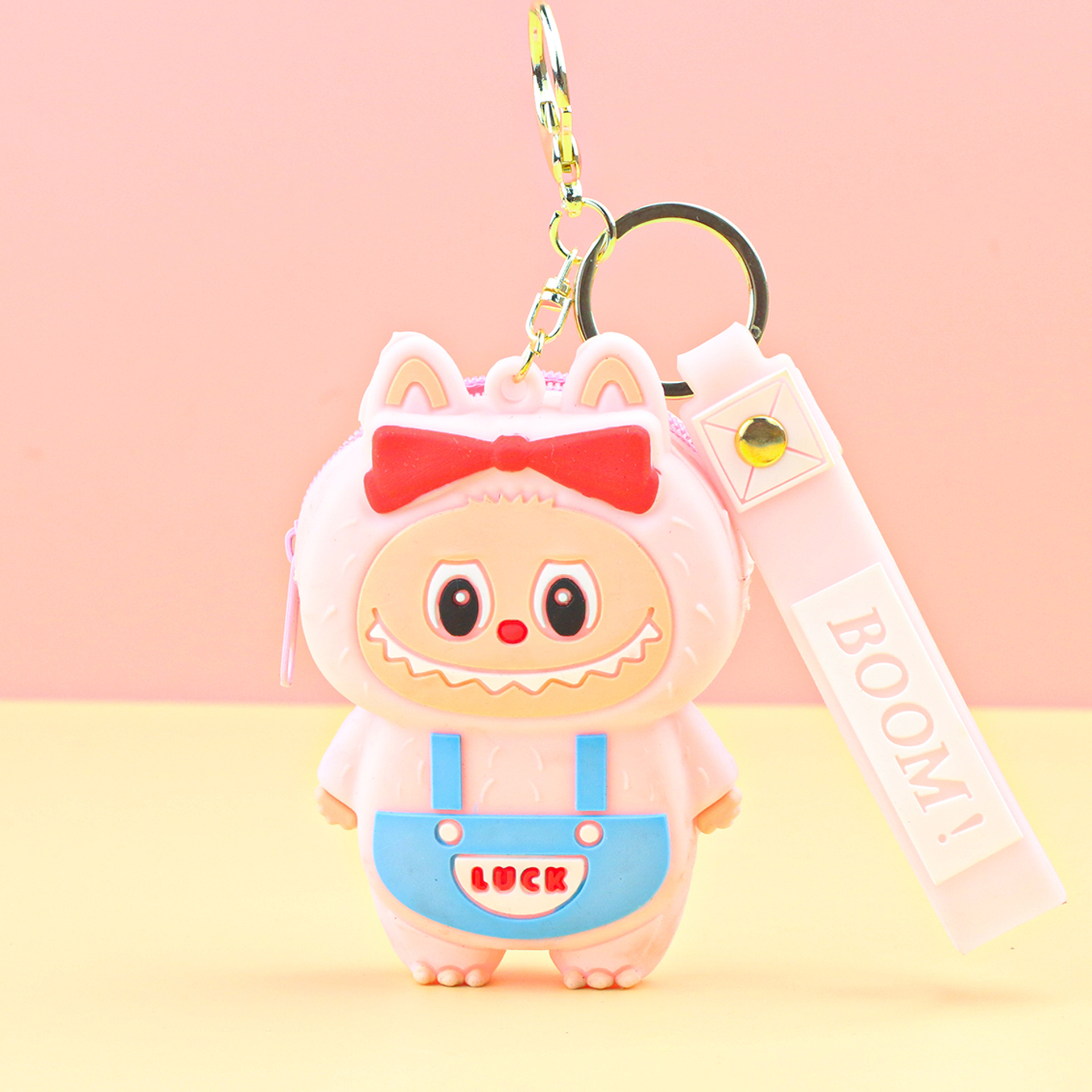 子供用ラブブ小銭入れシリコンプチギフトキーホルダーペンダントカードキャッチャーマシンプチギフトラブブ